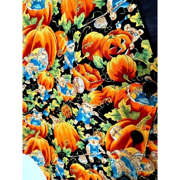 Vintage BASIC EDITIONS Halloween Vest – Pumpkins & Scarecrows Print – Size M - Picture 3 of 5